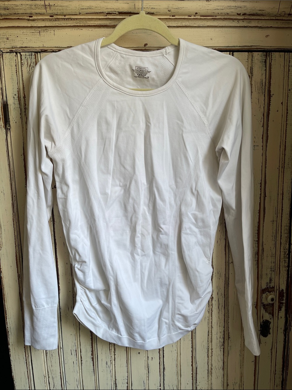 Athleta Women's Long Sleeve White Crewneck Performance Top